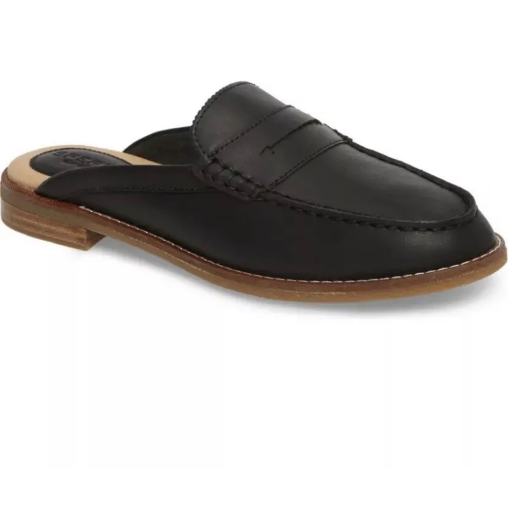 Sperry loafer women Black Leather 6.5